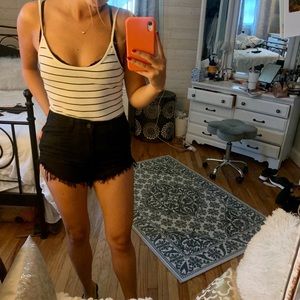 Black and white striped bodysuit